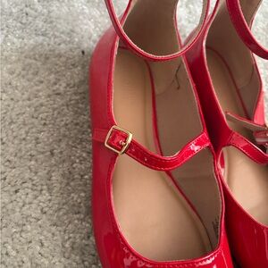 Red Patent Leather Mary Jane Shoes